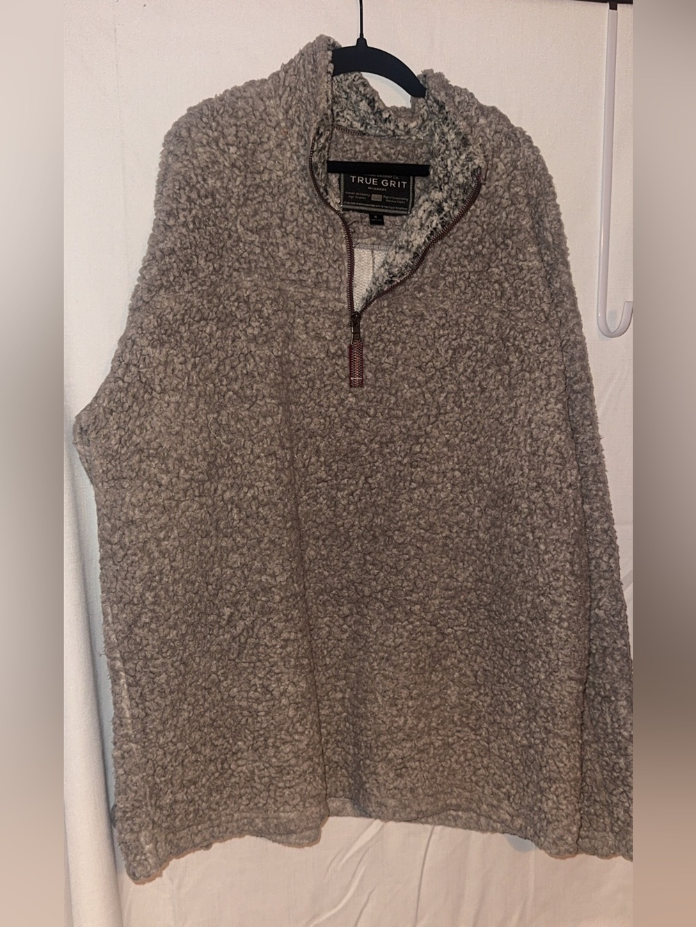 True Grit Men’s Taupe Sherpa Half-Zip Pullover